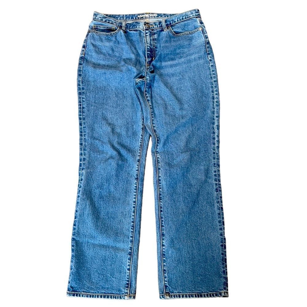 Lands’ End High Rise Straight Jeans Size 12